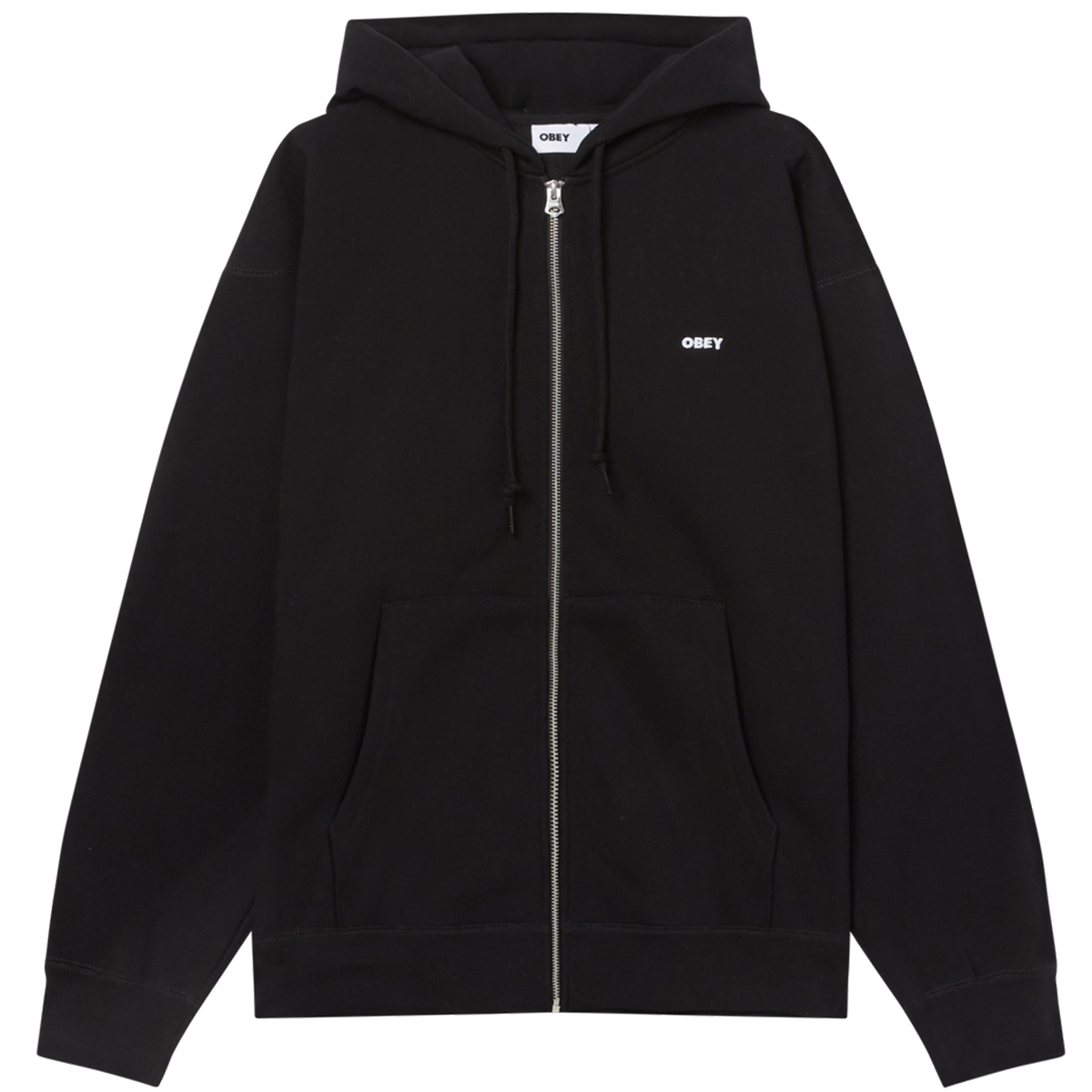 Obey Established Works Bold Zip Hooded Sweater Black Obey Established Works Bold Zip Hooded Sweater Black