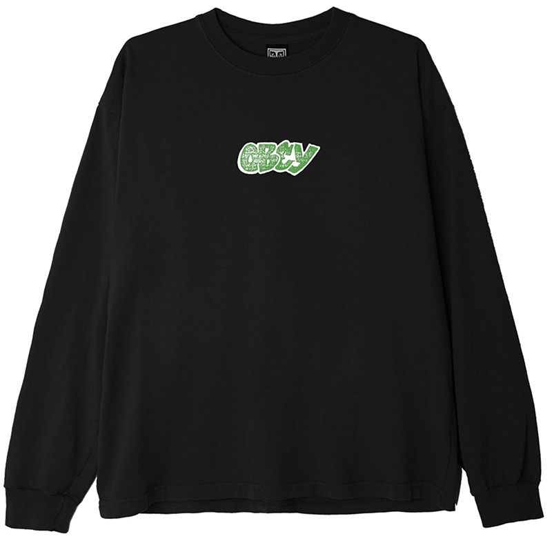 Obey City Watch Dog Longsleeve T-Shirt Off Black
