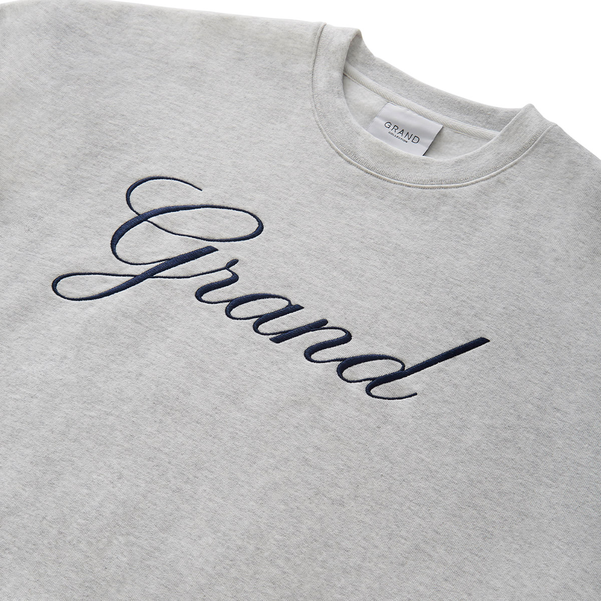Grand Collection Embroidered Crewneck Sweater Grey Grand Collection Embroidered Crewneck Sweater Grey
