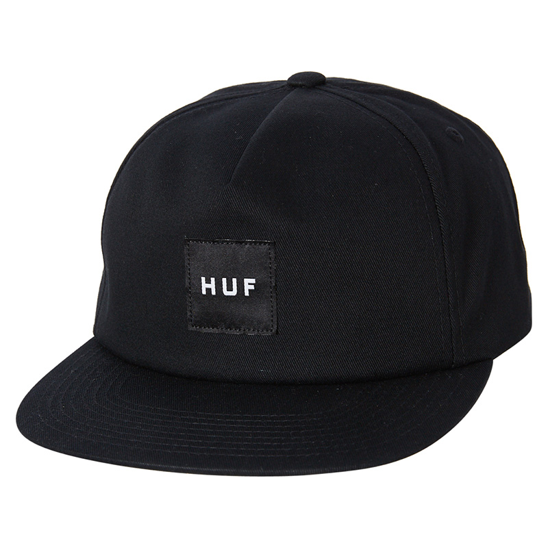 HUF Ess Unstructured Box Snapback Cap Black