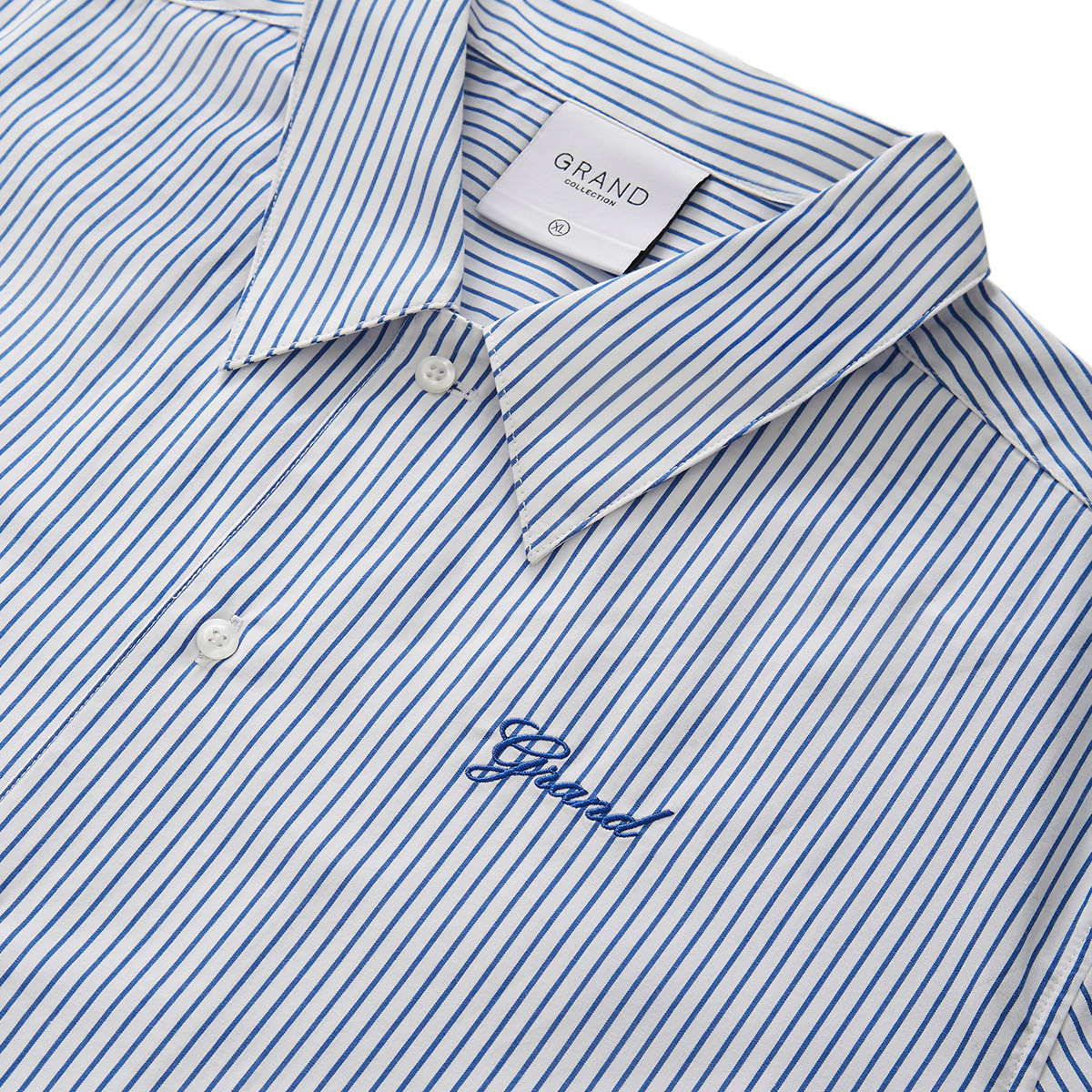 Grand Collection Striped Poplin Shirt Blue/White Grand Collection Striped Poplin Shirt Blue/White