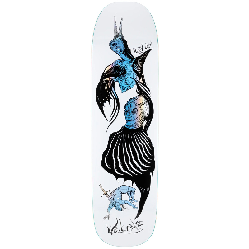 Welcome Isobel Ryan Lay Pro Model on Stonecipher Skateboard Deck White/Prism Foil 8.6 Welcome Isobel Ryan Lay Pro Model on Stonecipher Skateboard Deck White/Prism Foil 8.6