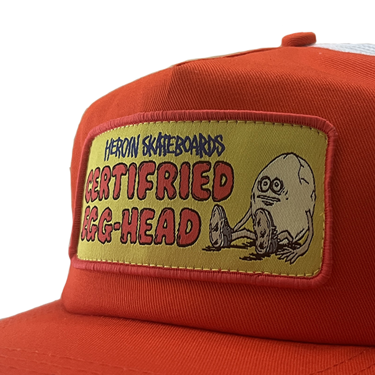 Heroin Certified Egghead Trucker Cap Orange Heroin Certified Egghead Trucker Cap Orange