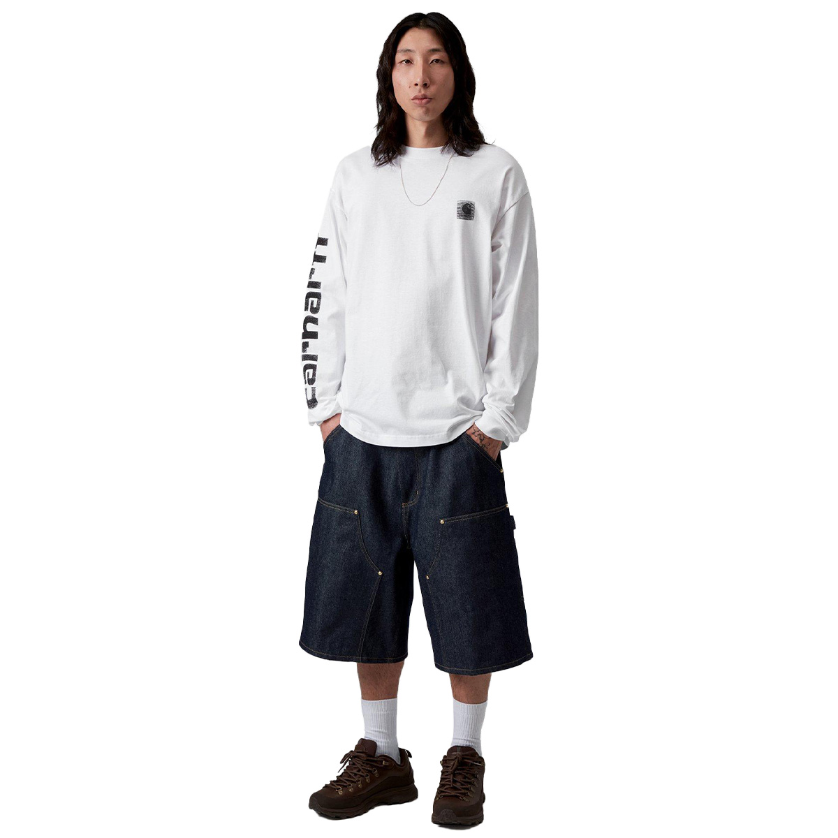 Carhartt WIP Archive Script Longsleeve T-Shirt White