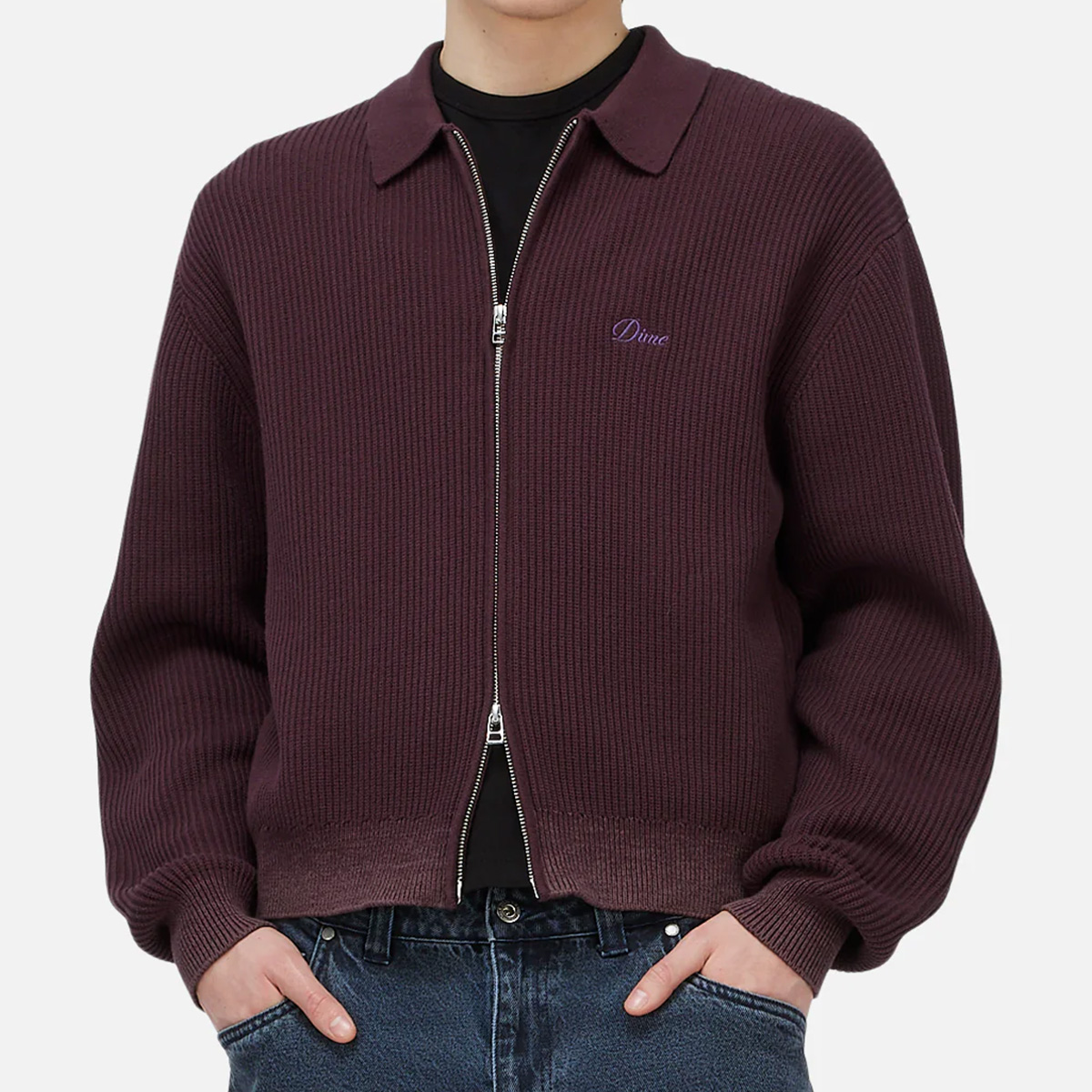 Dime Double Zip Knit Wine