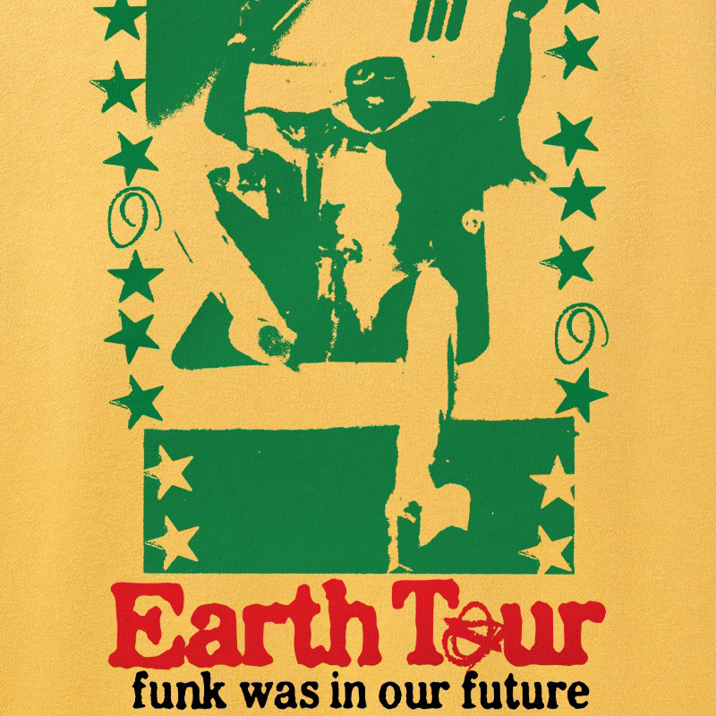 Butter Goods Earth Tour Crewneck Sweater Banana Butter Goods Earth Tour Crewneck Sweater Banana