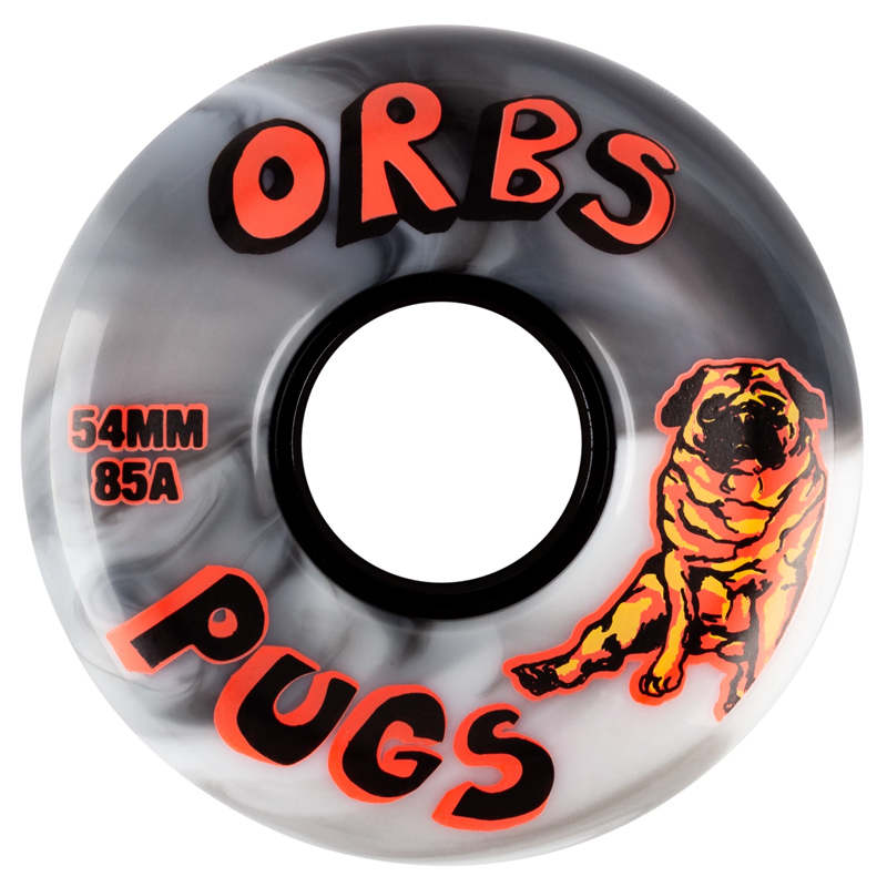 Orbs Pugs Conical Wheels 85A Black/White Split 54mm
