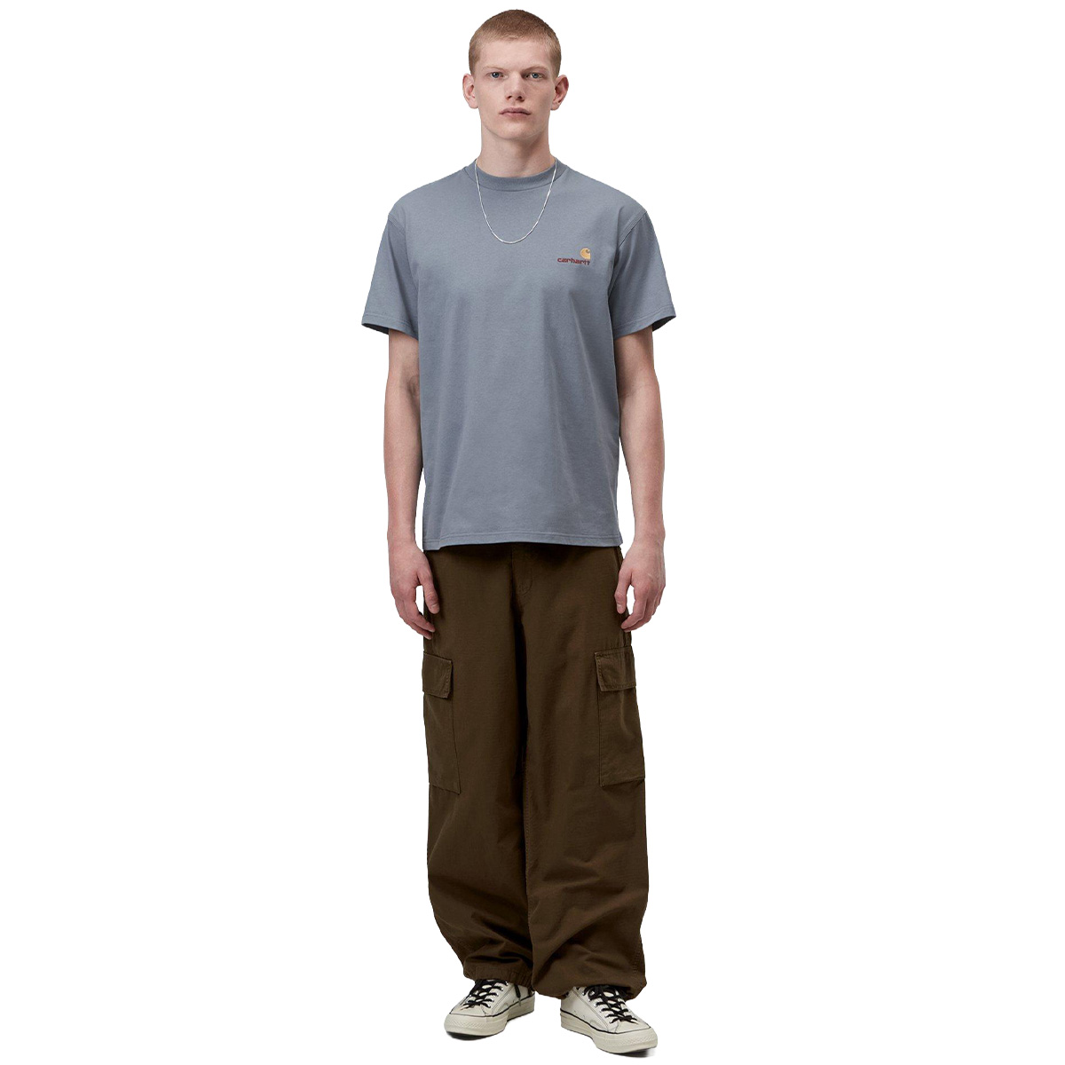 Carhartt WIP American Script T-Shirt Shady Blue 