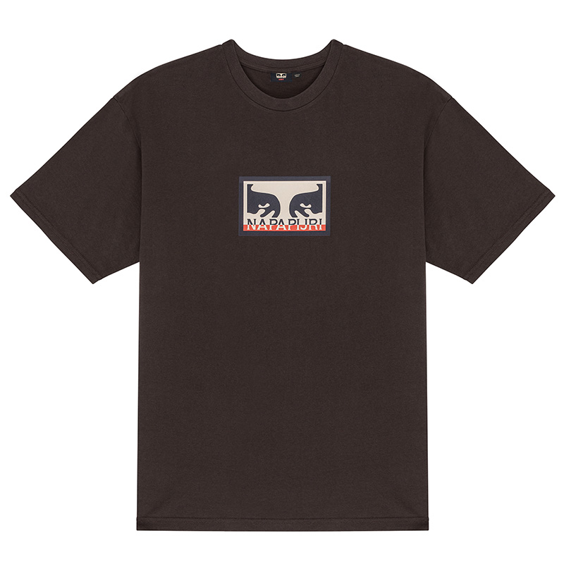 Obey X Napapijri T-Shirt Dark Brown Obey X Napapijri T-Shirt Dark Brown