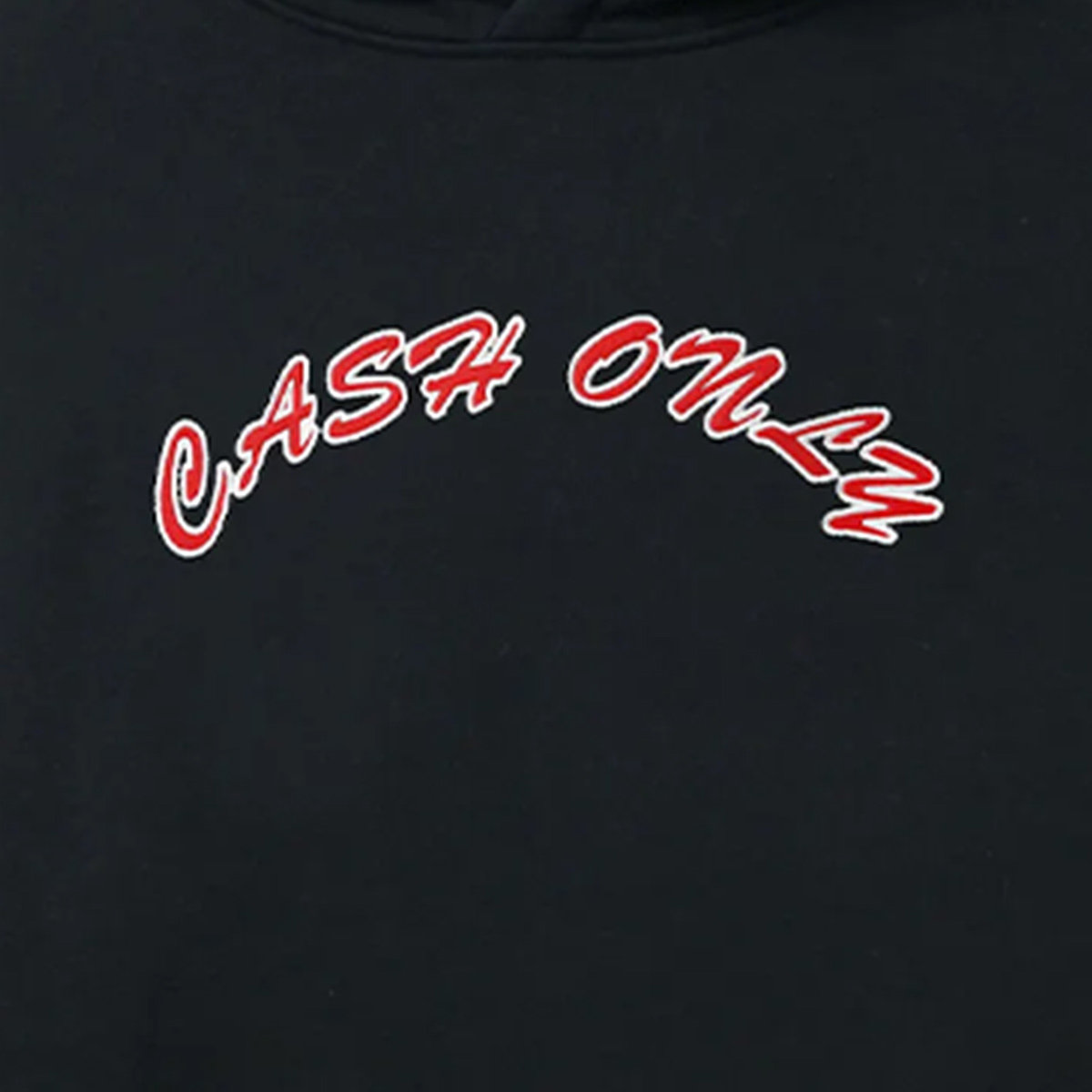 Cash Only Felt Applique Logo Hooded Sweater Black