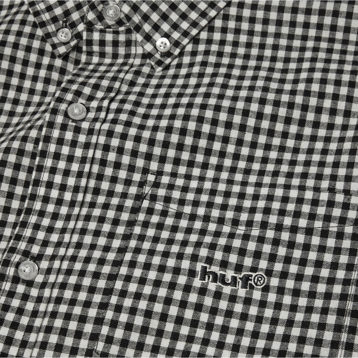 HUF 89 Micro Gingham Oxford Shirt Black/White