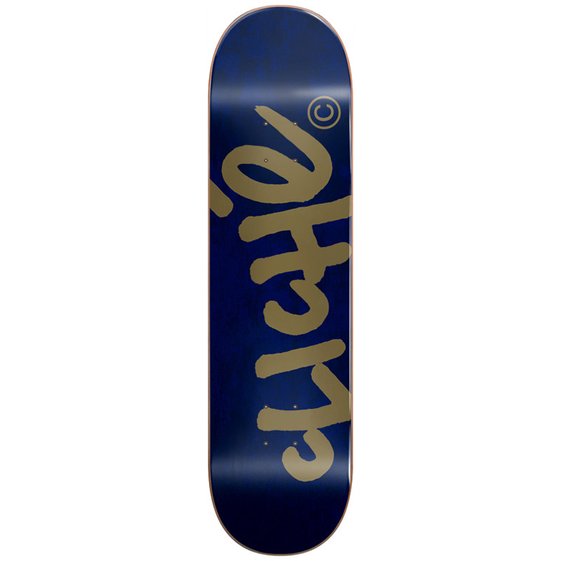 Clich��� Handwritten RHM Skateboard Deck Navy/Gold 8.25