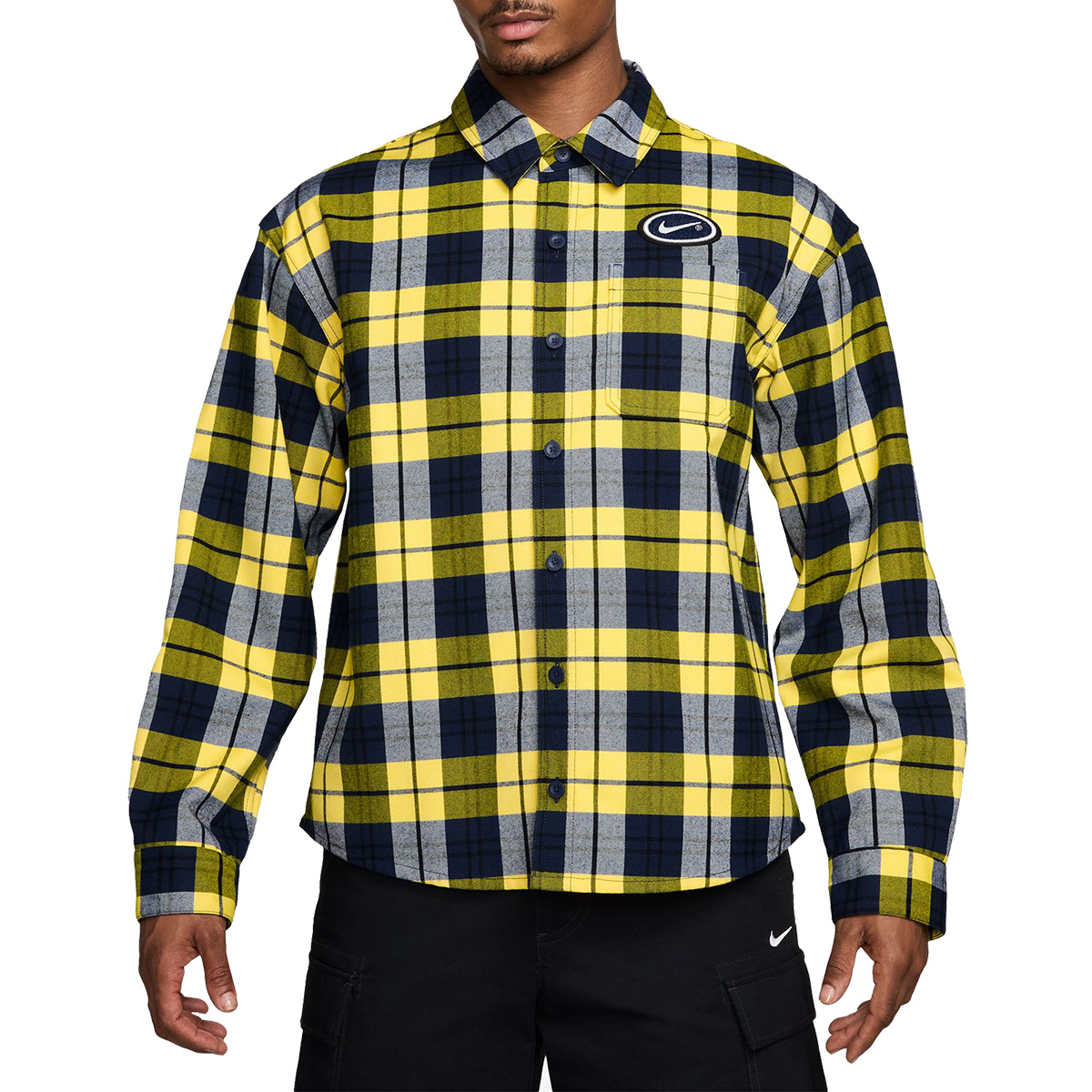 Nike SB Flannel Longsleeve Shirt Koston Midnight Navy/Speed Yellow