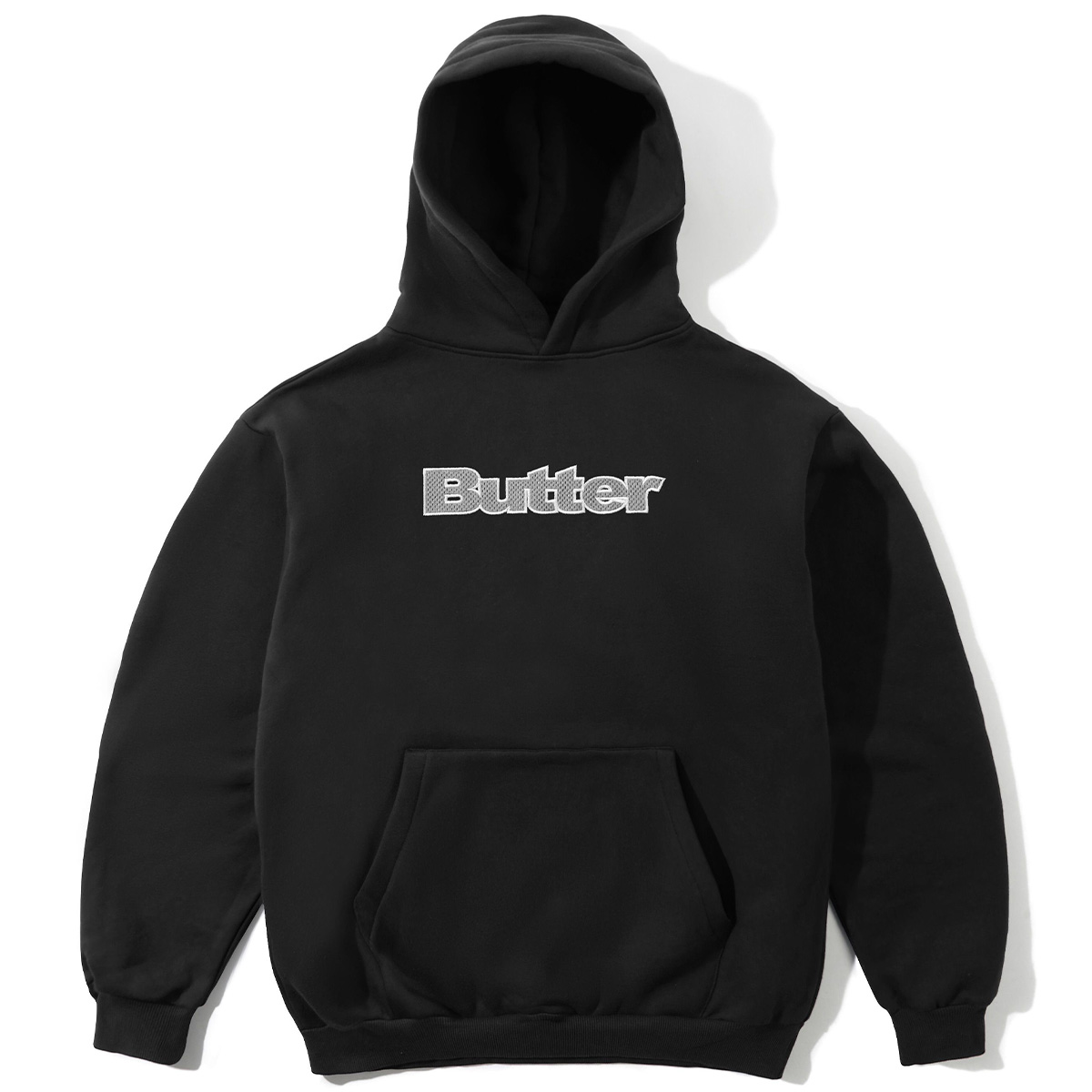 Butter Goods Textured Logo Hooded Sweater Black Butter Goods Textured Logo Hooded Sweater Black