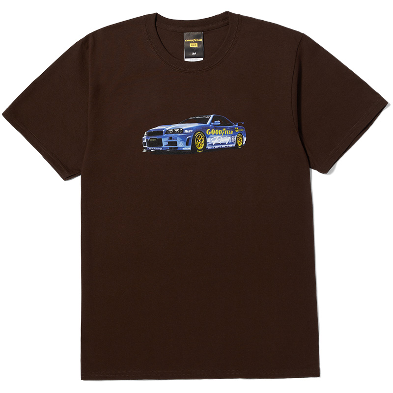 HUF X Goodyear Sponsored T-Shirt Chocolate HUF X Goodyear Sponsored T-Shirt Chocolate