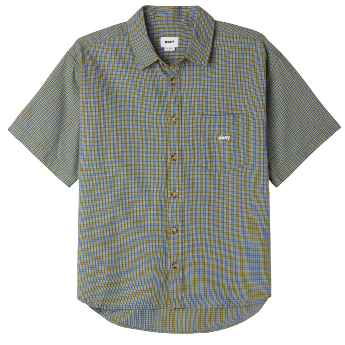 Obey Bigwig Proof Woven Shirt Moss Green Obey Bigwig Proof Woven Shirt Moss Green