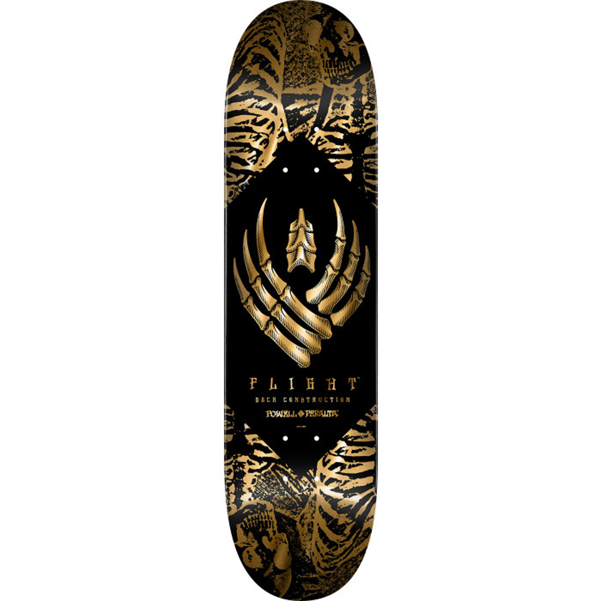 Powell Peralta FLIGHT Skeleton Skateboard Deck Gold Foil 8.63
