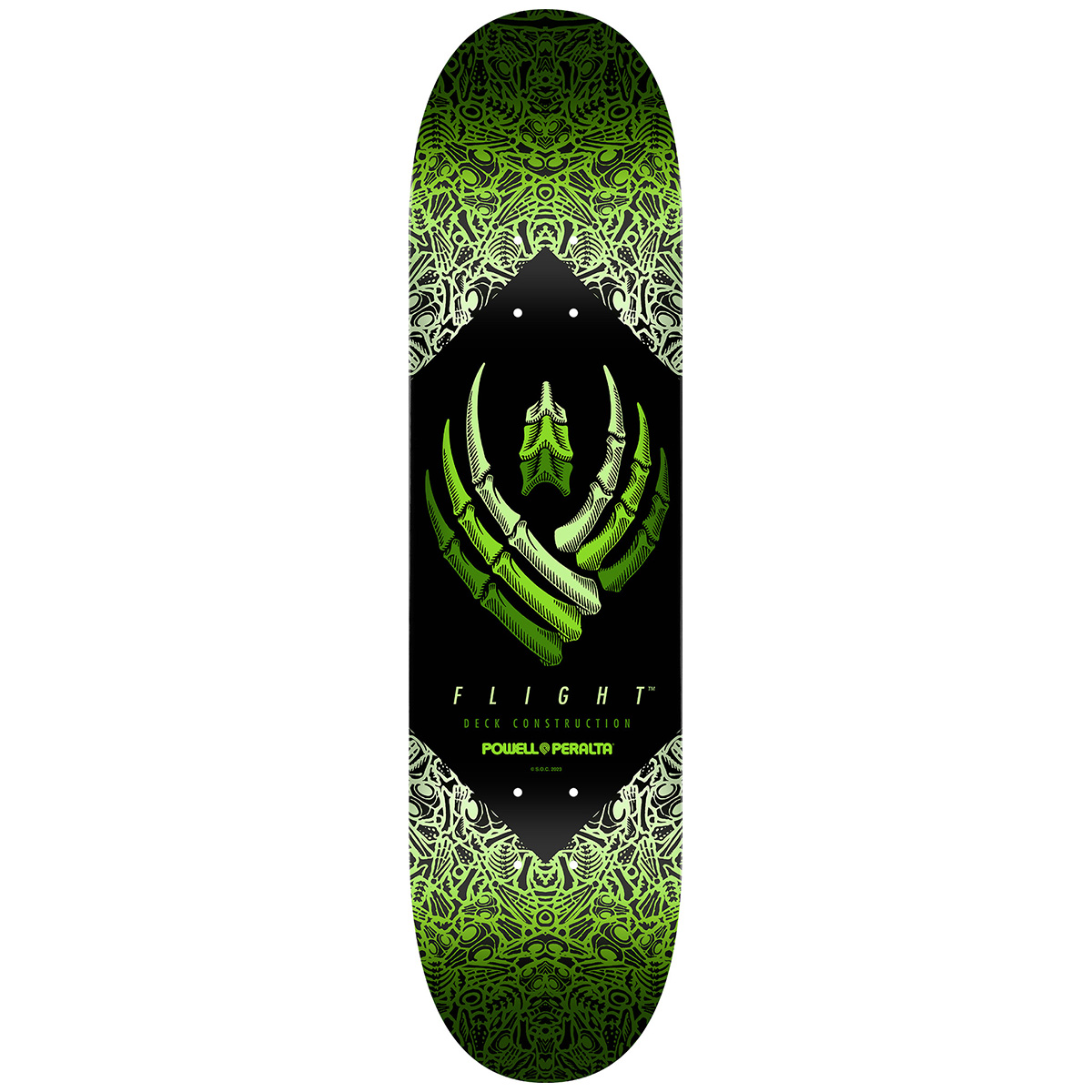 Powell Peralta Bones Flight Skateboard Deck 8.0 Green 