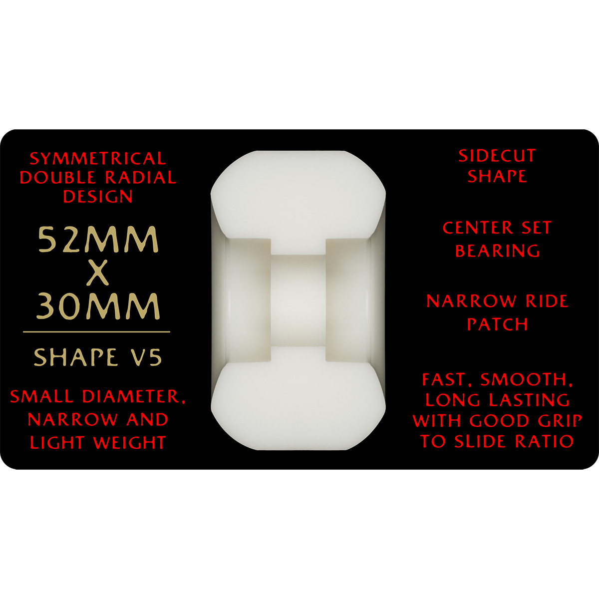 Powell Peralta Dragon Formula V5 Shape Wheels White/Red 93A 52mm x 30mm