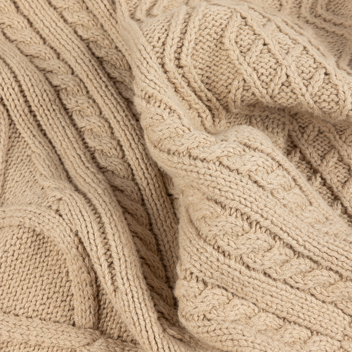 Dime Mixed Cable Knit Sand Dime Mixed Cable Knit Sand