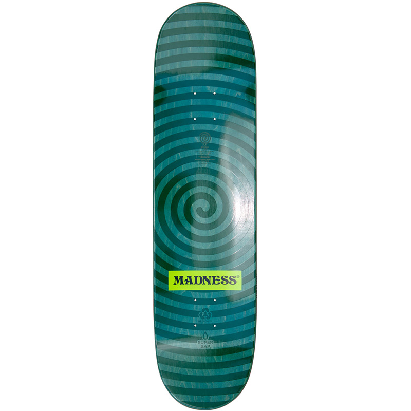 Madness Side Eye Swirls Super Sap R7 Skateboard Deck White/Holographic 8.5