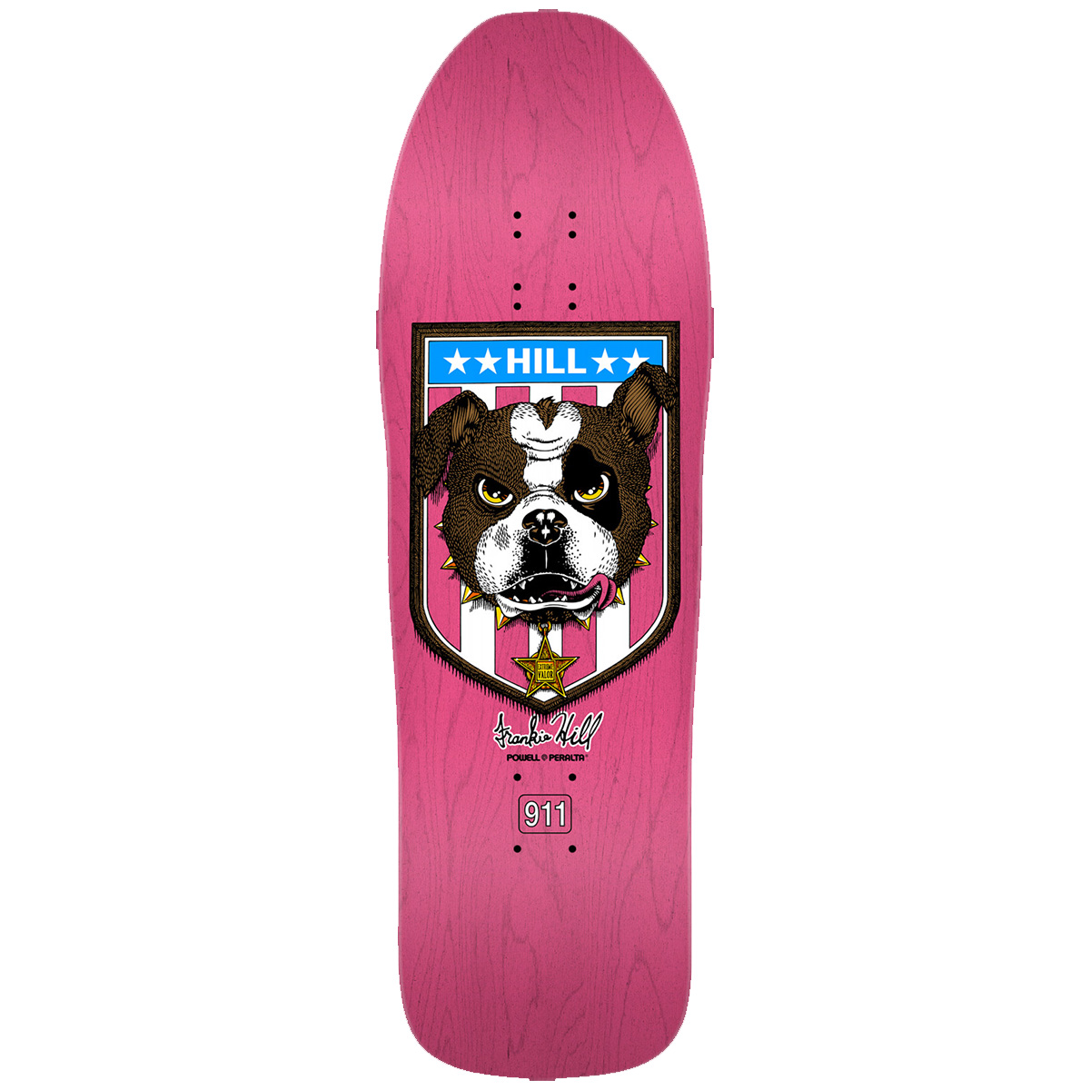 Powell Peralta Frankie Hill Bull Dog 10 Deck Pink Stain 10.0
