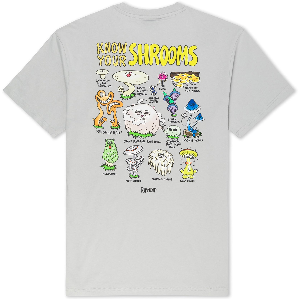 RIPNDIP Know Ur Shrooms T-Shirt Grey RIPNDIP Know Ur Shrooms T-Shirt Grey