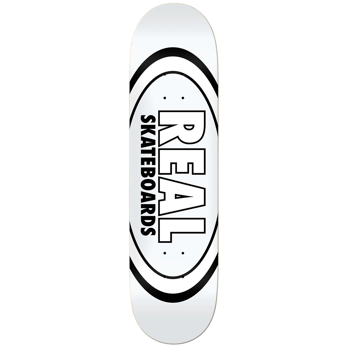 Real Team Classic Oval Skateboard Deck White 8.38 Real Team Classic Oval Skateboard Deck White 8.38