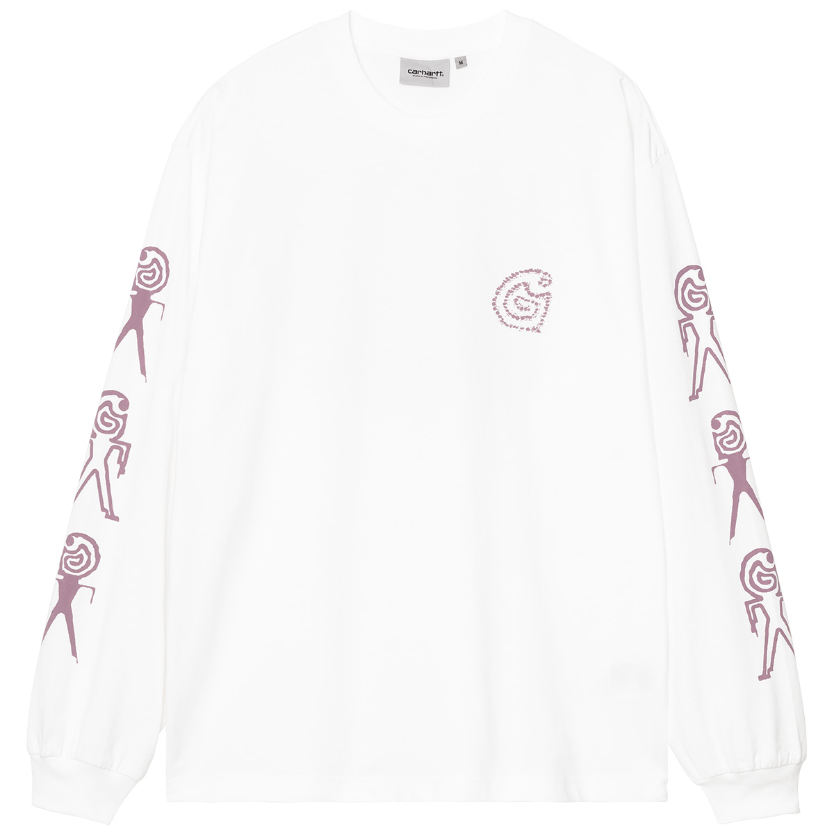 Carhartt WIP Terrestrial Longsleeve T-Shirt White/Pink Fog Pigment Garment Dyed