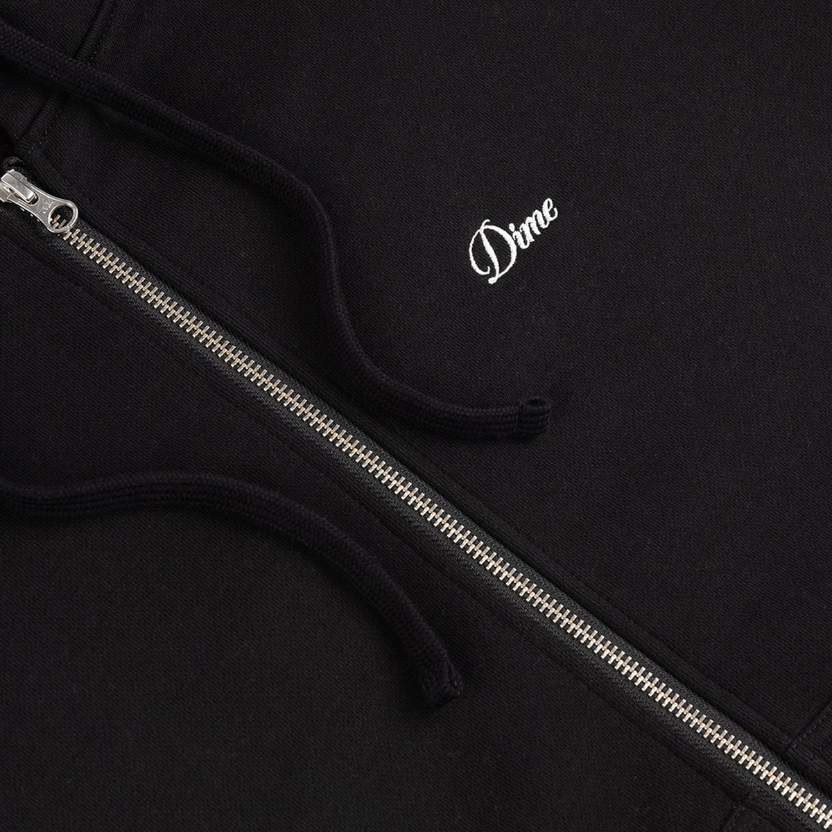 Dime Cursive Zip Hooded Sweater Black Dime Cursive Zip Hooded Sweater Black