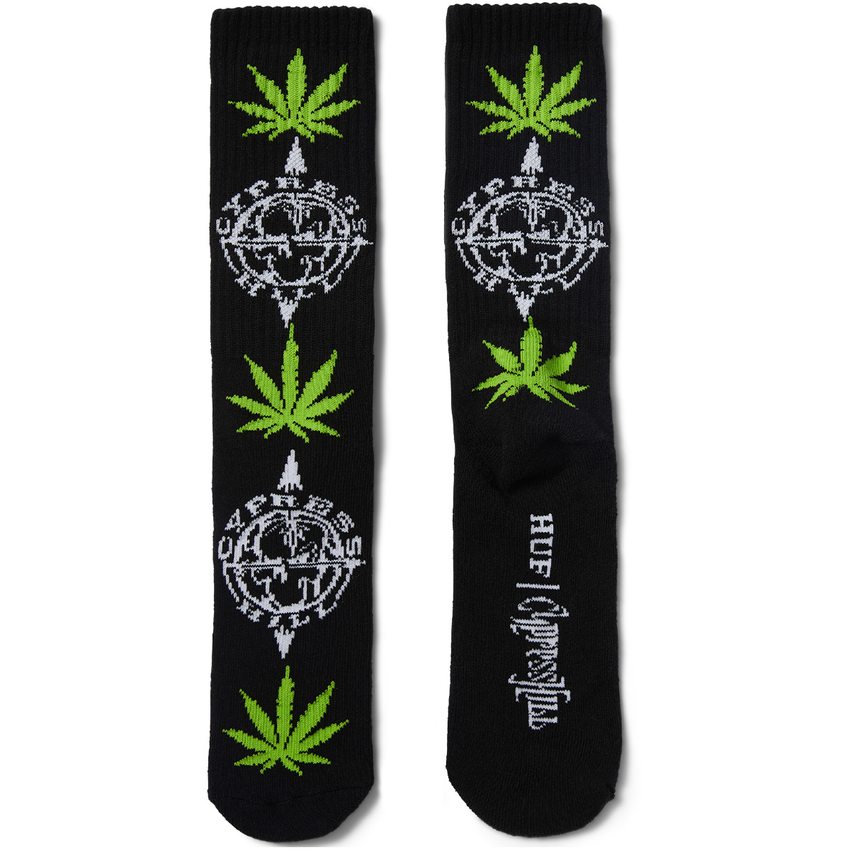 HUF X Cypress Hill Compass Plantlife Socks Black HUF X Cypress Hill Compass Plantlife Socks Black