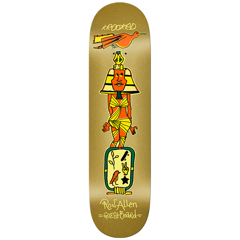 Krooked Ron Allen Guest Skateboard Deck Gold 8.25