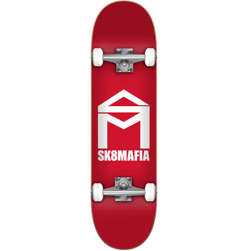 Sk8Mafia House Logo Complete Skateboard Red 7.87