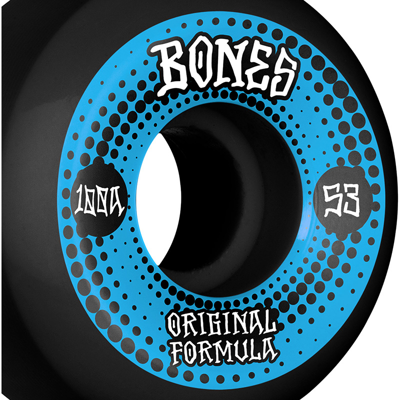 Bones 100's Originals V5 Sidecut Wheels 100a Black 53mm Bones 100's Originals V5 Sidecut Wheels 100a Black 53mm