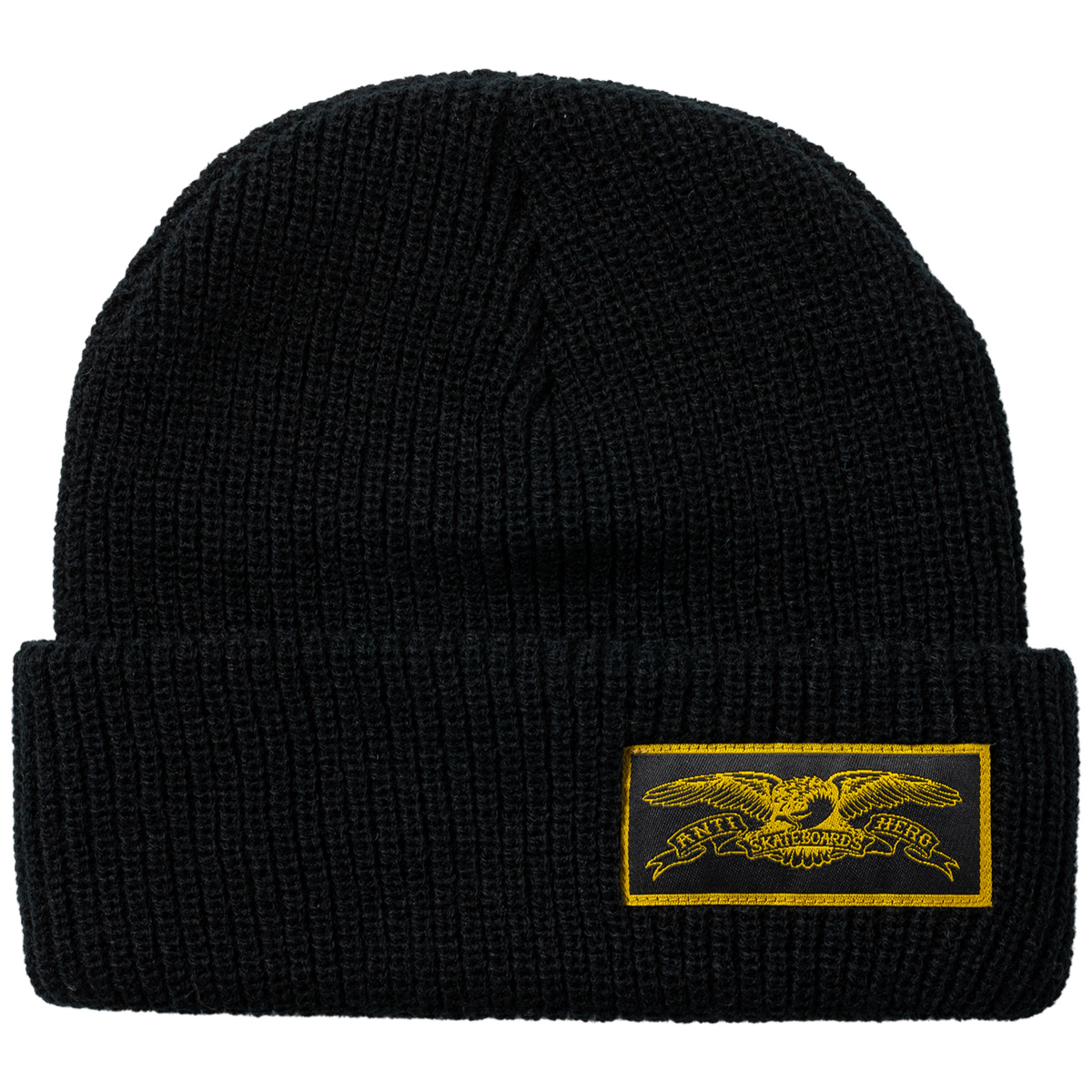 Anti Hero Stock Eagle Label Cuff Beanie Black/Mustard