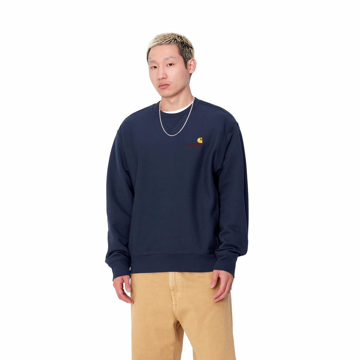 Carhartt WIP American Script Sweater Air Force Blue Carhartt WIP American Script Sweater Air Force Blue
