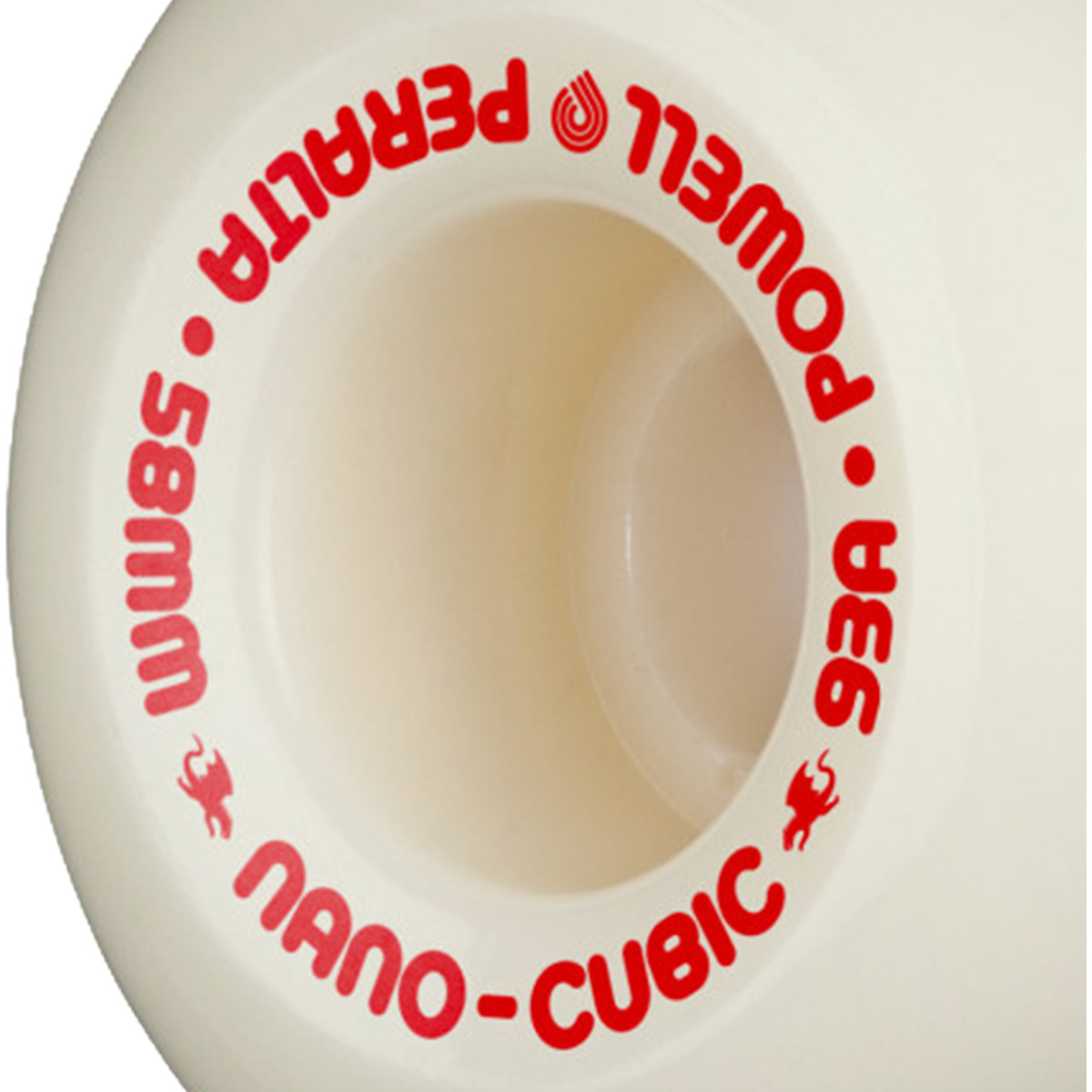 Powell Peralta Dragon Formula Nano Cubic Wheels White/Red 93A 58mm x 37.5mm