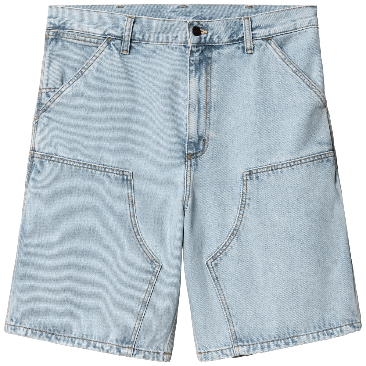 Carhartt WIP Double Knee Short Blue Heavy Stone Bleached