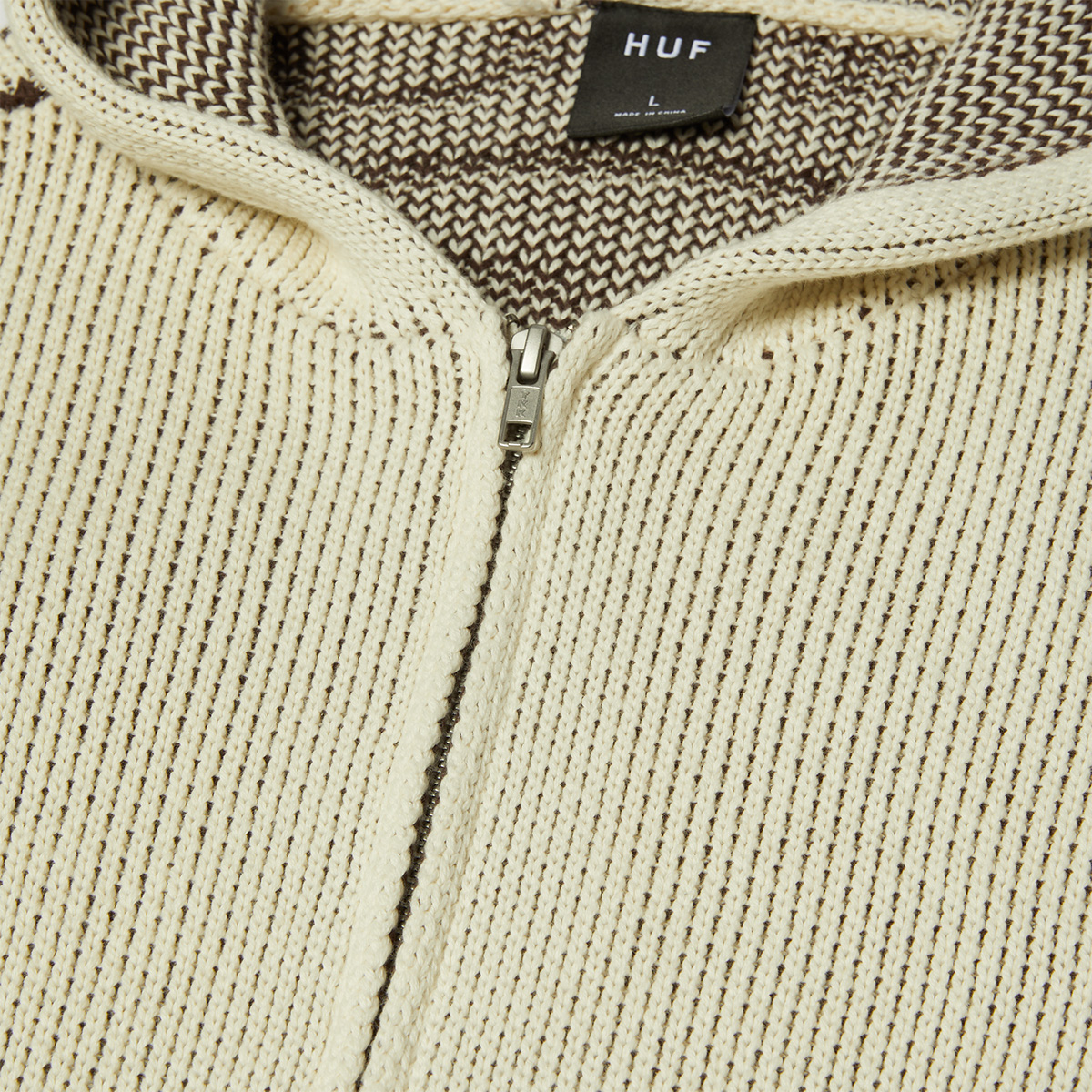 HUF Token Zip Hooded Sweater Bleach