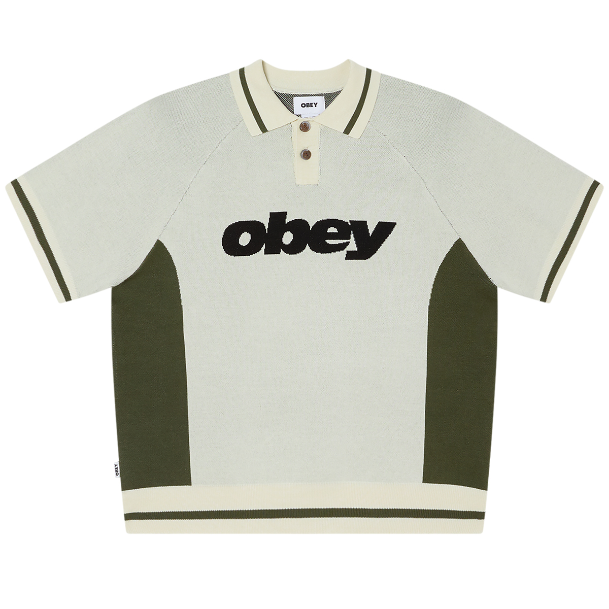Obey Sport Polo Sweater Unbleached