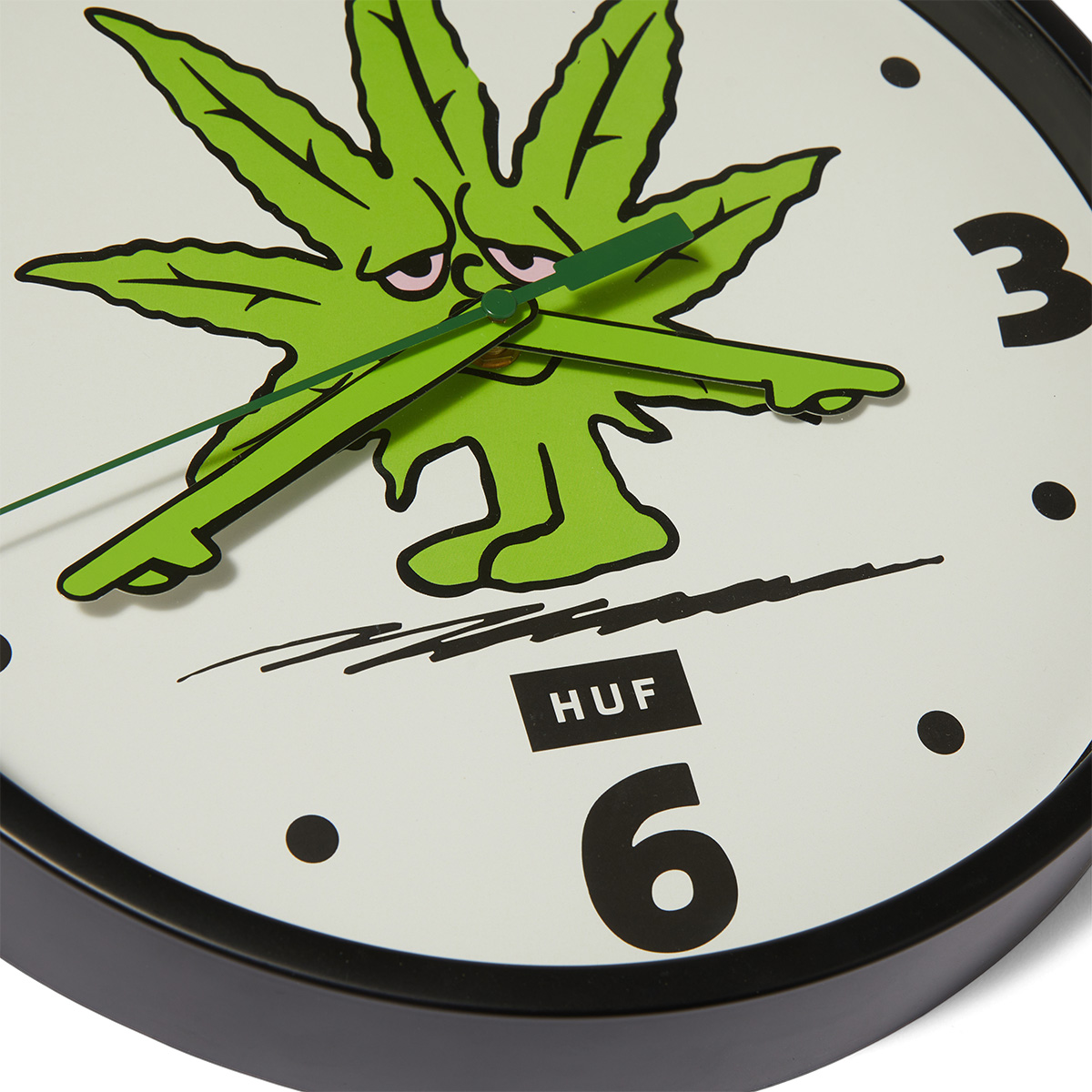 HUF Green Buddy Wall Clock Natural HUF Green Buddy Wall Clock Natural