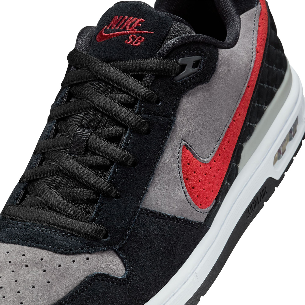 Nike SB Paul Rodriguez Zoom Air Low Black/Varsity Red-Flint Grey-Black-Med Grey-White