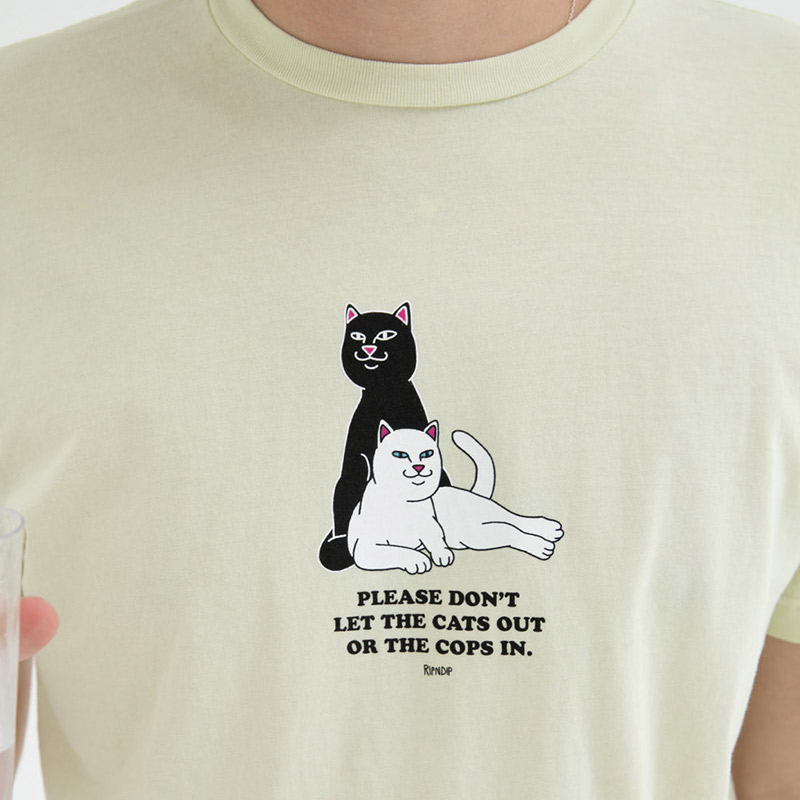 RIPNDIP Keep The Cats In T-shirt Lime RIPNDIP Keep The Cats In T-shirt Lime