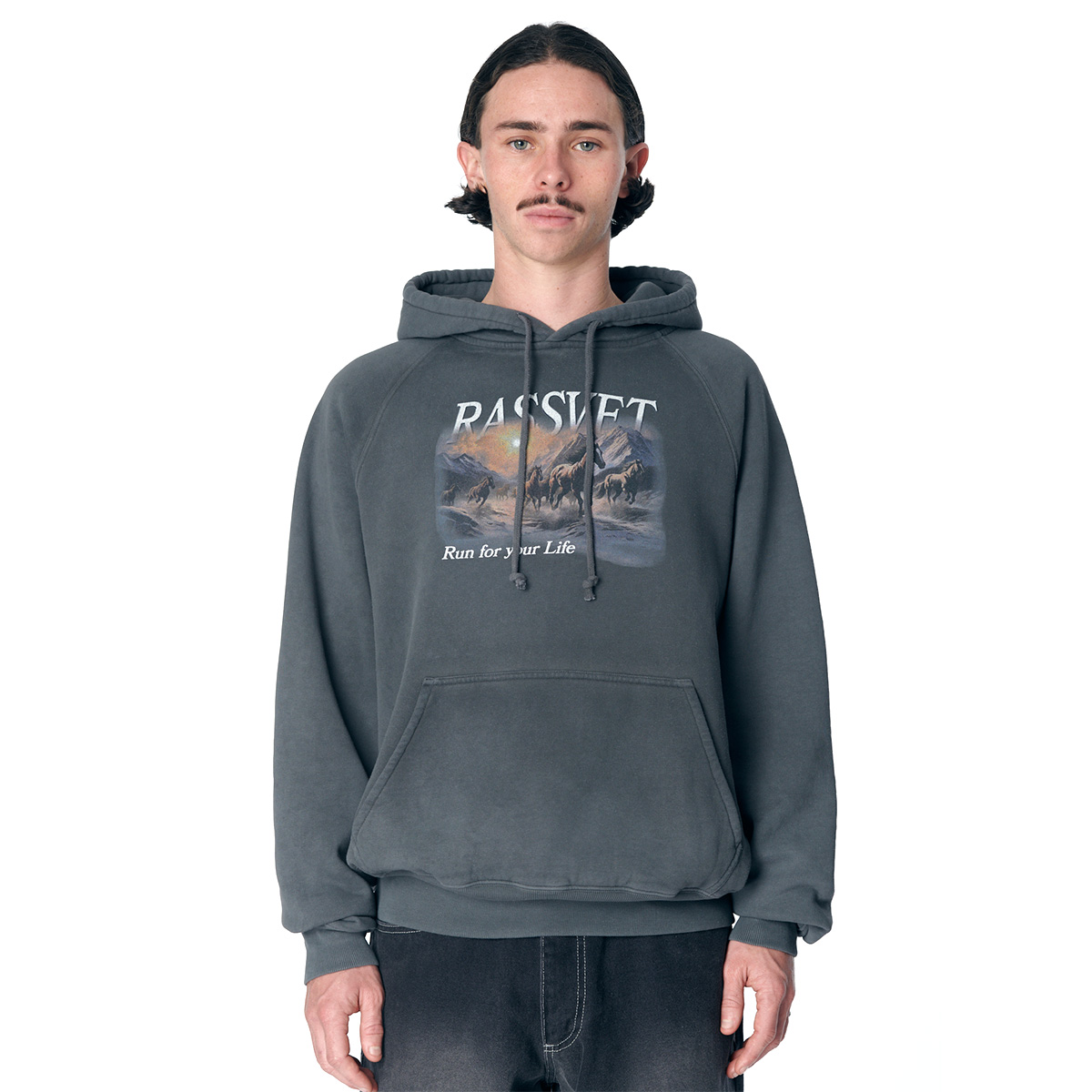 Rassvet Horses Raglan Hooded Sweater Black Rassvet Horses Raglan Hooded Sweater Black