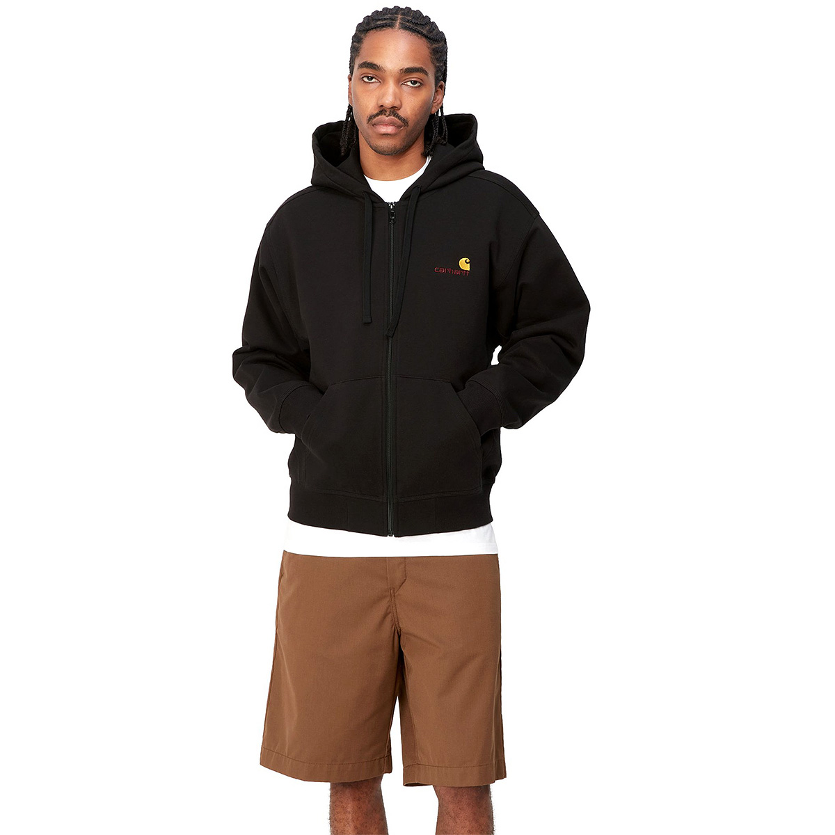 Carhartt WIP Hooded American Script Jacket Black Carhartt WIP Hooded American Script Jacket Black