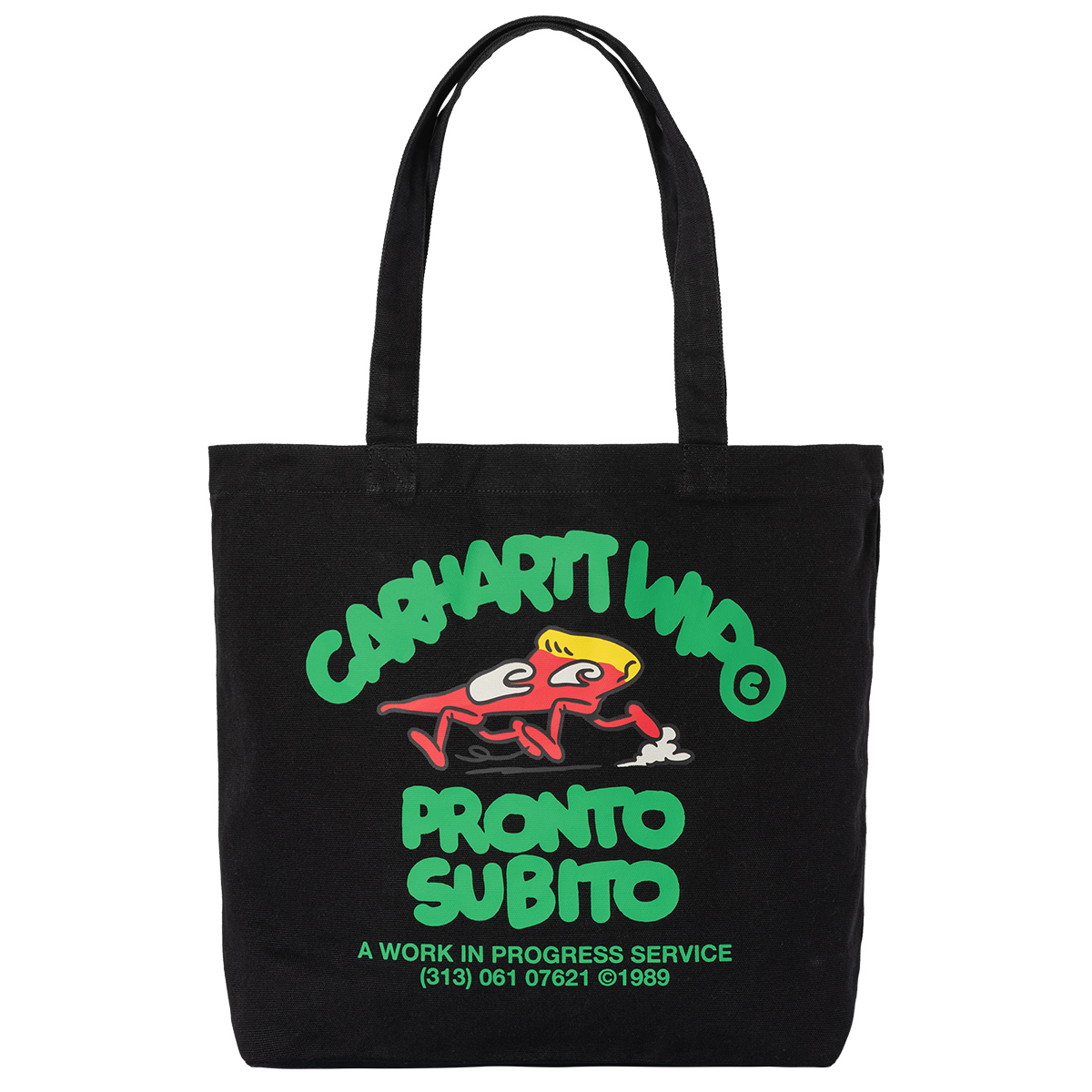 Carhartt WIP Canvas Graphic Tote Bag Pronto Print Black