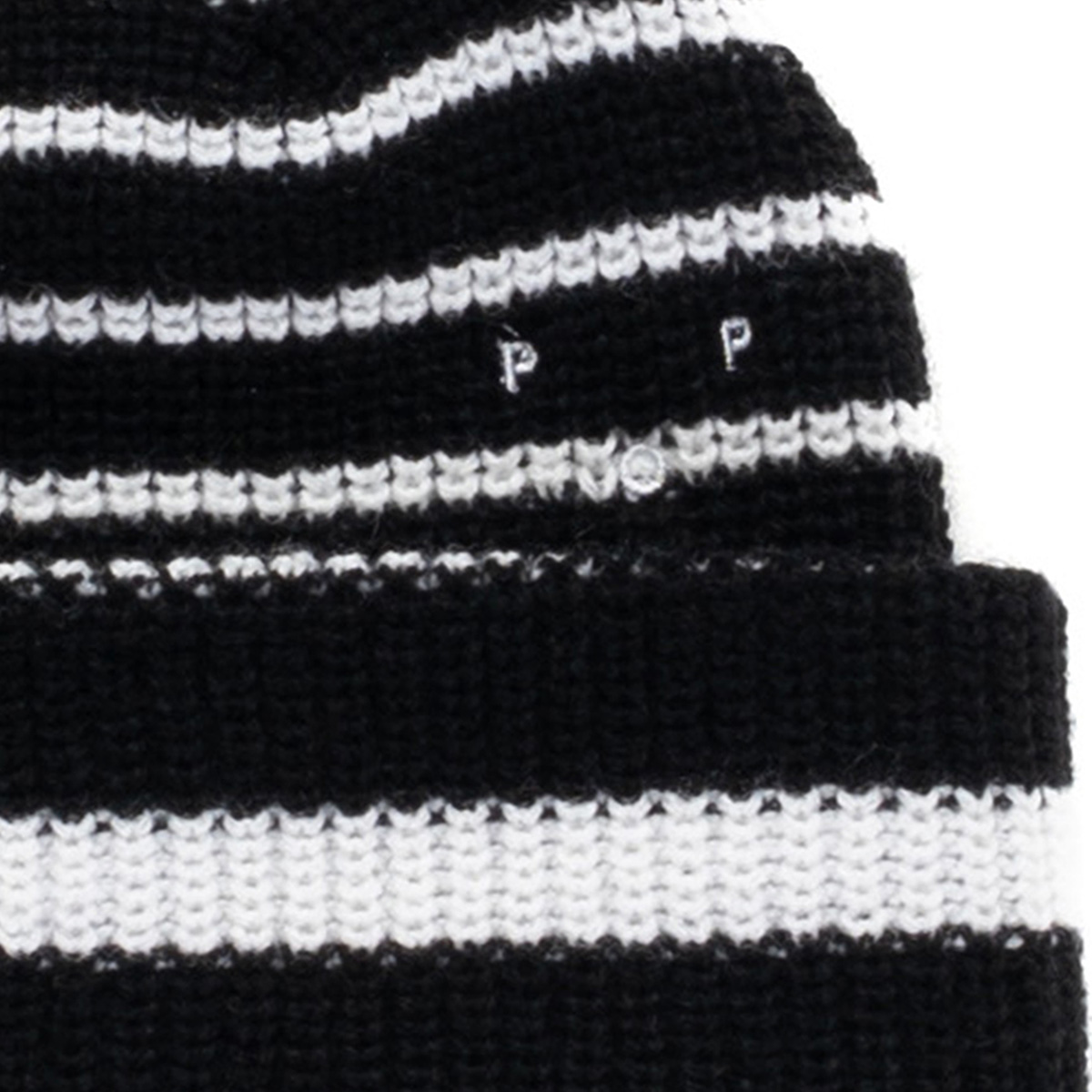 POP Striped Beanie Black/White