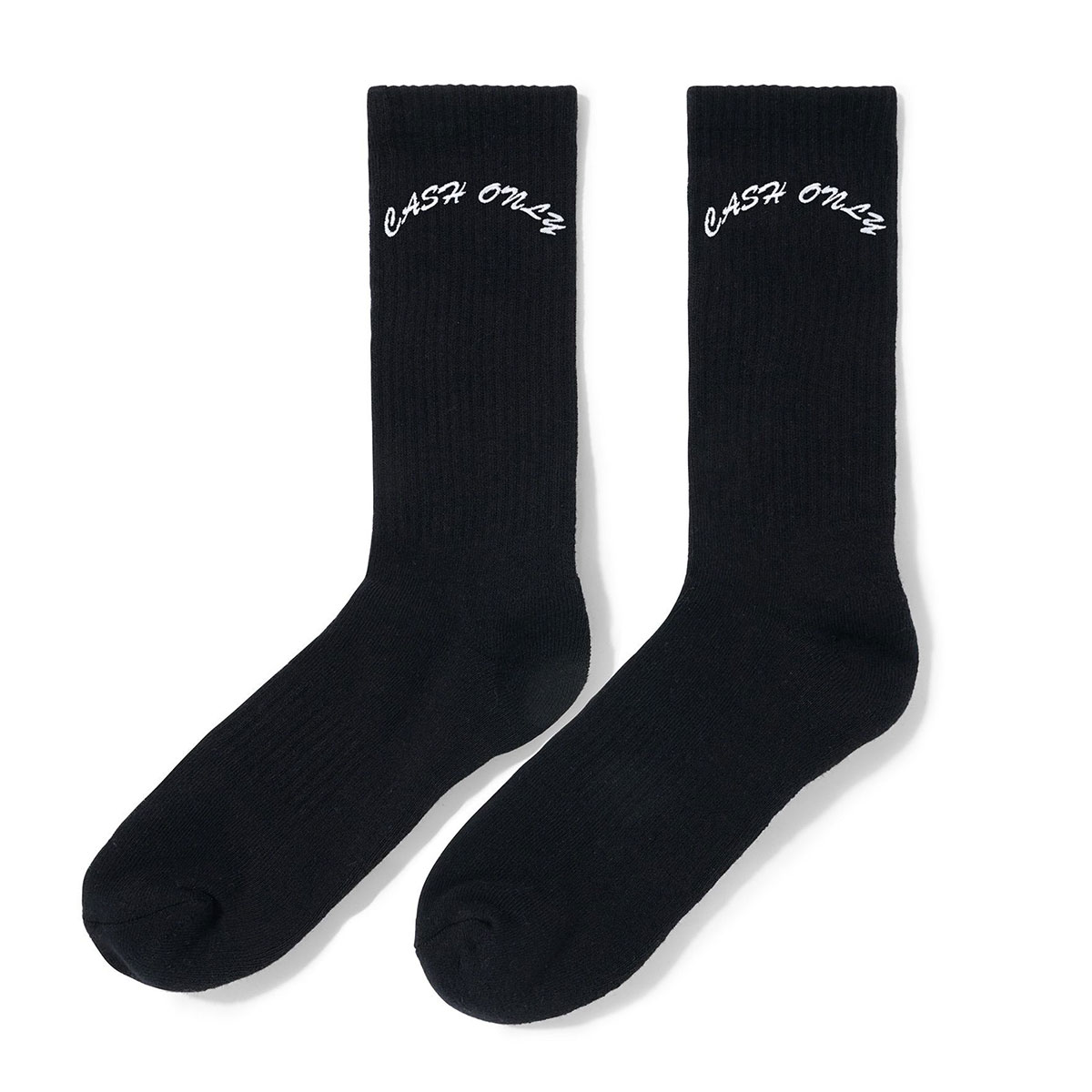 Cash Only Logo Crew Socks Black