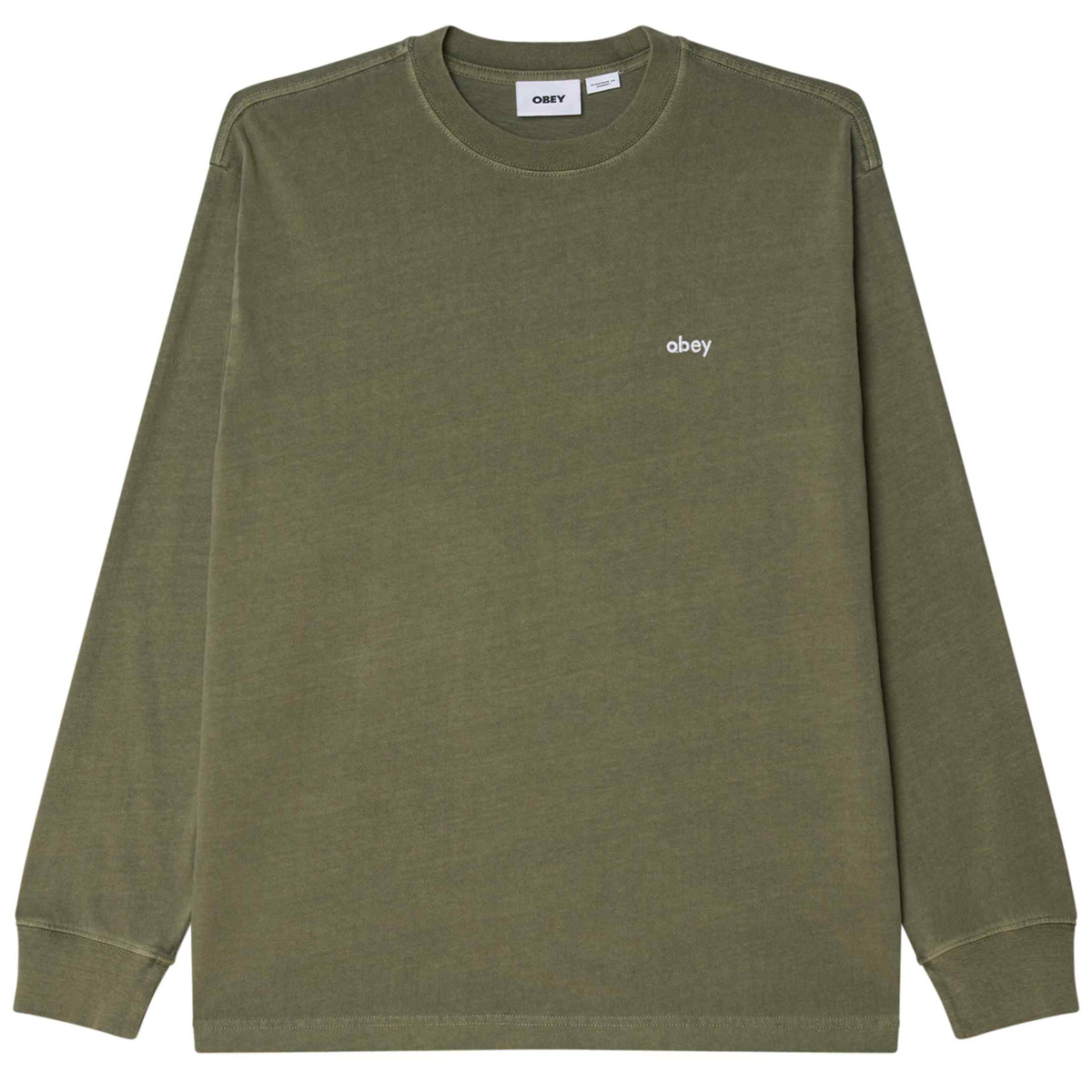 Obey Lowercase Pigment Longsleeve T-Shirt Pigment Deep Lichen Green Obey Lowercase Pigment Longsleeve T-Shirt Pigment Deep Lichen Green