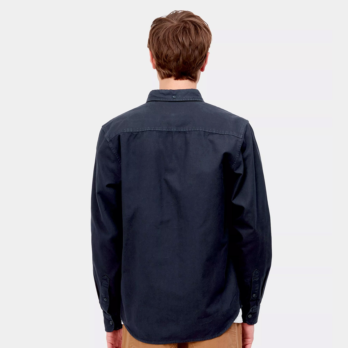 Carhartt WIP Bolton Longsleeve Shirt Dark Navy Garment Dyed